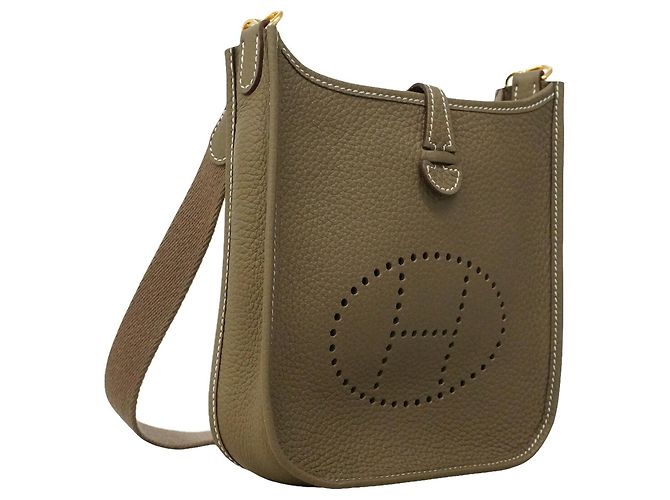 Hermès Borsa a tracolla Hermes Evelyne TPM in Etoupe Gray Taupe - vista 2