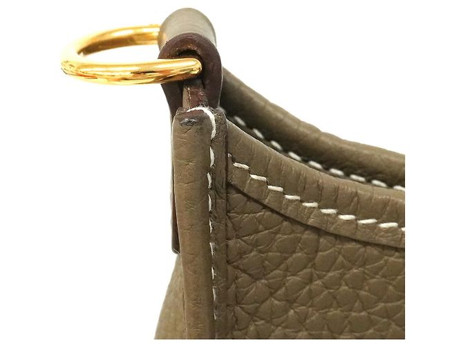 Hermès Borsa a tracolla Hermes Evelyne TPM in Etoupe Gray Taupe - vista 7