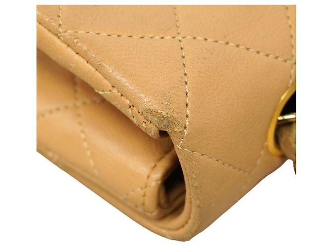 Borsa a tracolla con catena Chanel Matelassé Beige - vista 7