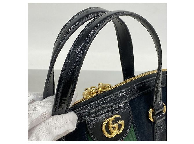 Borsa 2-Way Gucci Ophidia in camoscio nero - vista 8