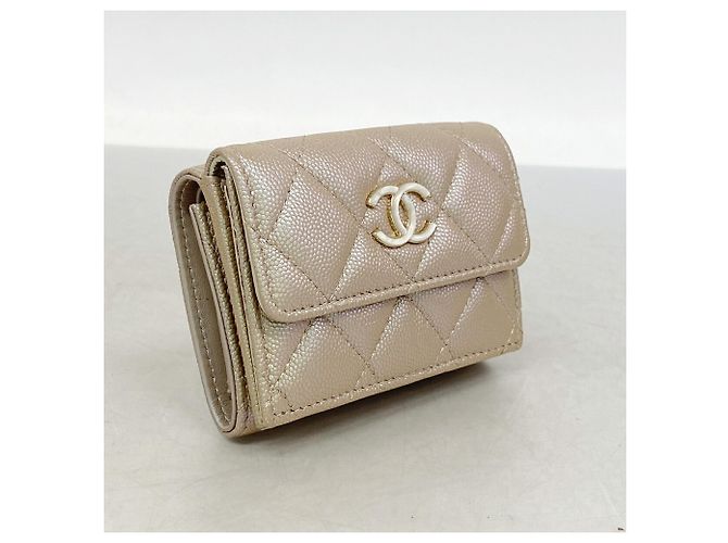 Portafoglio tri-fold Chanel rosa metallizzato Argento - vista 2