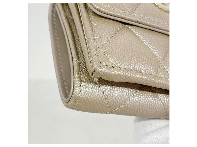 Portafoglio tri-fold Chanel rosa metallizzato Argento - vista 5