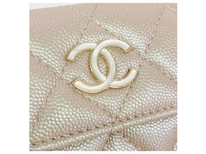 Portafoglio tri-fold Chanel rosa metallizzato Argento - vista 7
