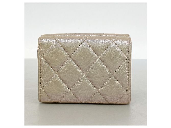 Portafoglio tri-fold Chanel rosa metallizzato Argento - vista 8