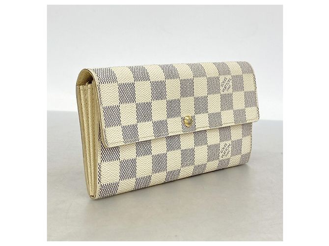 Louis Vuitton Damier Azur Portefeuille Sarah Long Wallet Bianco - vista 2
