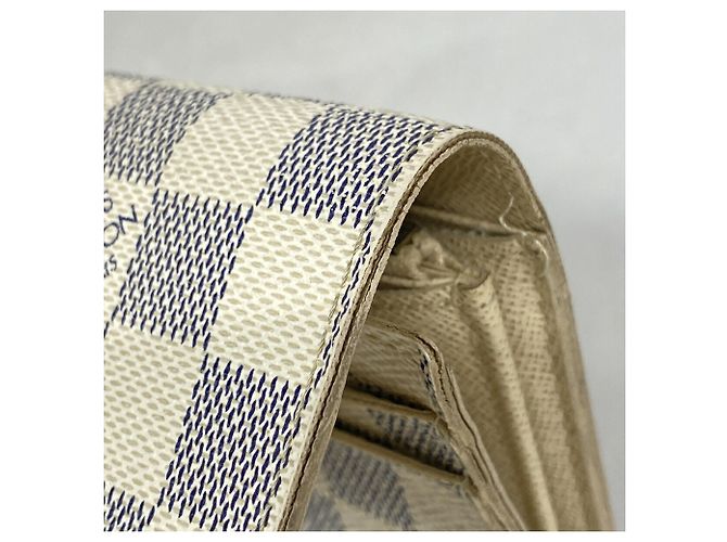 Louis Vuitton Damier Azur Portefeuille Sarah Long Wallet Bianco - vista 5
