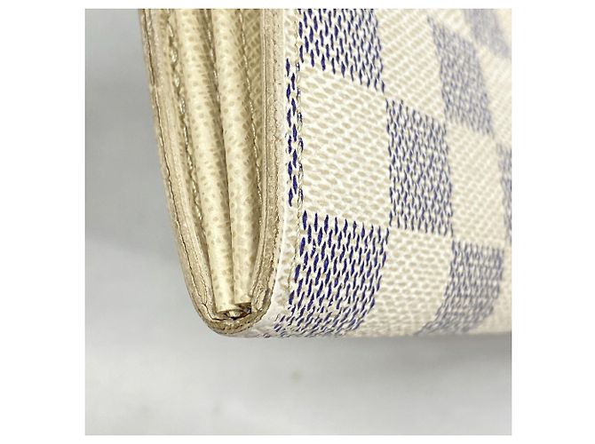 Louis Vuitton Damier Azur Portefeuille Sarah Long Wallet Bianco - vista 6