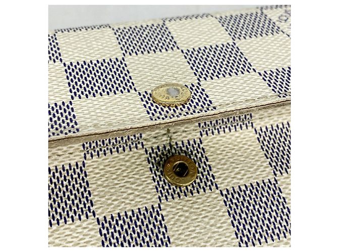 Louis Vuitton Damier Azur Portefeuille Sarah Long Wallet Bianco - vista 8