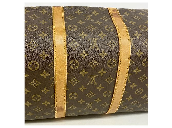 Louis Vuitton Boston Monogram Keepall Bandoulière 55 Marrone - vista 14