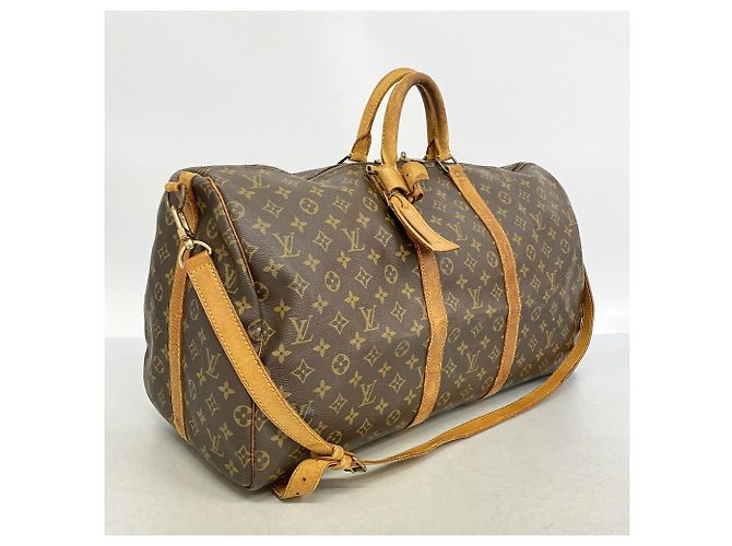 Louis Vuitton Boston Monogram Keepall Bandoulière 55 Marrone - vista 2