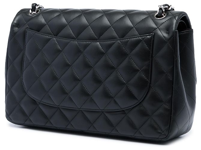 Chanel Black Jumbo Classic Lambskin Double Flap Nero - vista 2