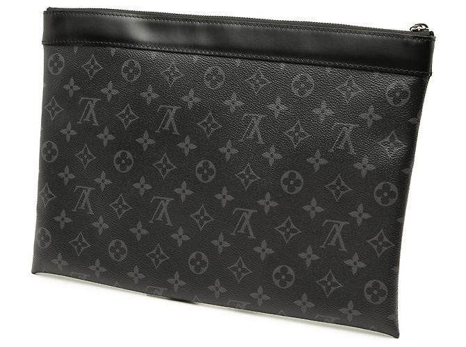 Louis Vuitton Black Monogram Eclipse Discovery Pochette GM Negro - vista 2