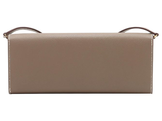 Portafoglio Hermès Brown Epsom Chaine d Ancre To Go Marrone Taupe - vista 2