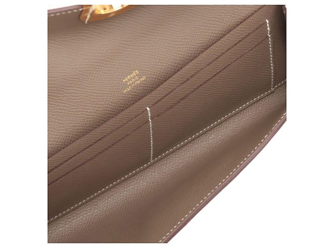 Portafoglio Hermès Brown Epsom Chaine d Ancre To Go Marrone Taupe - vista 4