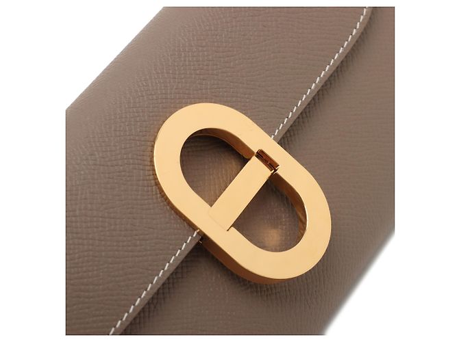 Portafoglio Hermès Brown Epsom Chaine d Ancre To Go Marrone Taupe - vista 6