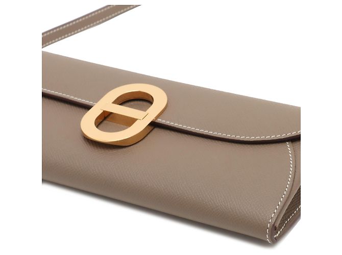 Portafoglio Hermès Brown Epsom Chaine d Ancre To Go Marrone Taupe - vista 8