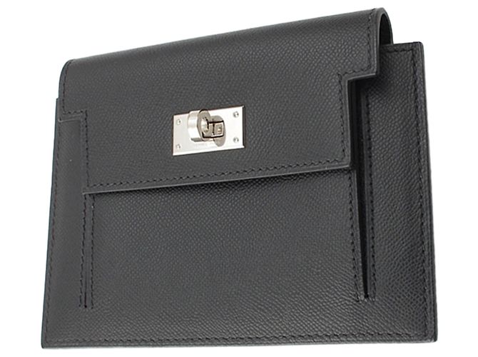 Cartera compacta Hermès Black Veau Madame Kelly Pocket Negro - vista 3