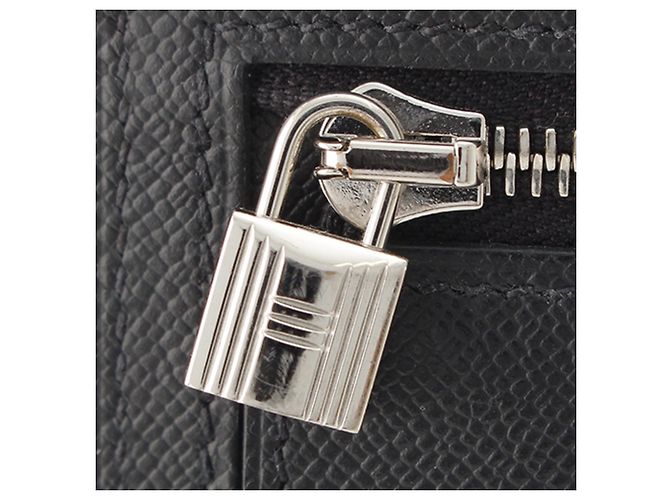 Cartera compacta Hermès Black Veau Madame Kelly Pocket Negro - vista 7