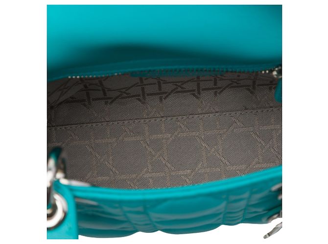 Dior Blue Mini Lambskin Cannage Lady Dior - vista 4