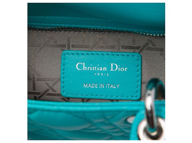 Dior Blue Mini Lambskin Cannage Lady Dior - vista 5