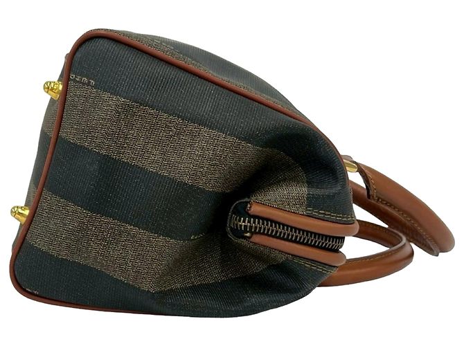 Fendi Brown Pequin Boston Marrone Marrone chiaro - vista 8