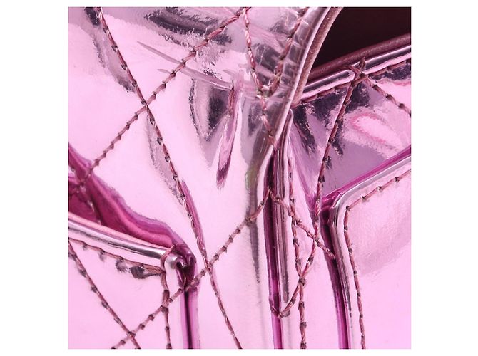 Chanel Pink Mini Quilted Metallic Mirror Calfskin Hollywood Boulevard Flap Rosa - vista 10
