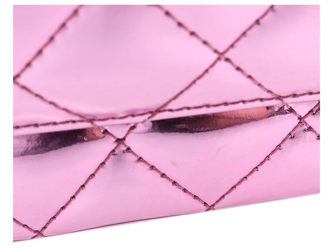 Chanel Pink Mini Quilted Metallic Mirror Calfskin Hollywood Boulevard Flap Rosa - vista 14