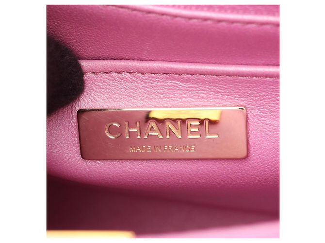 Chanel Pink Mini Quilted Metallic Mirror Calfskin Hollywood Boulevard Flap Rosa - vista 5
