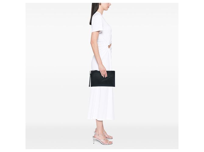 Clutch Prada in pelle Saffiano nera con logo Nero - vista 5