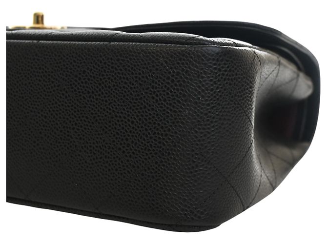Chanel Black Jumbo Classic Caviar Double Flap Nero - view 12