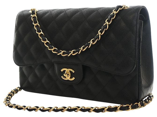 Chanel Black Jumbo Classic Caviar Double Flap Nero - view 3