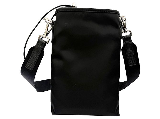 Funda para smartphone Prada en Re-Nylon negro con ribetes de Saffiano - vista 3