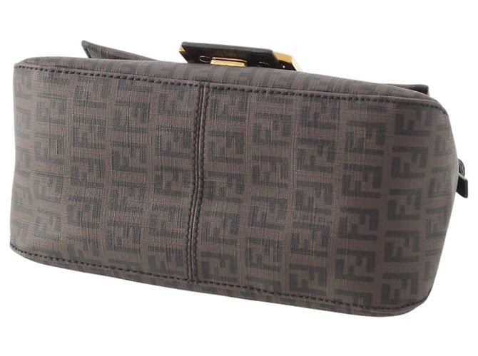 Fendi Brown Mini Zucchino Spalmati Chain Mamma Forever Marrone Marrone scuro - vista 4