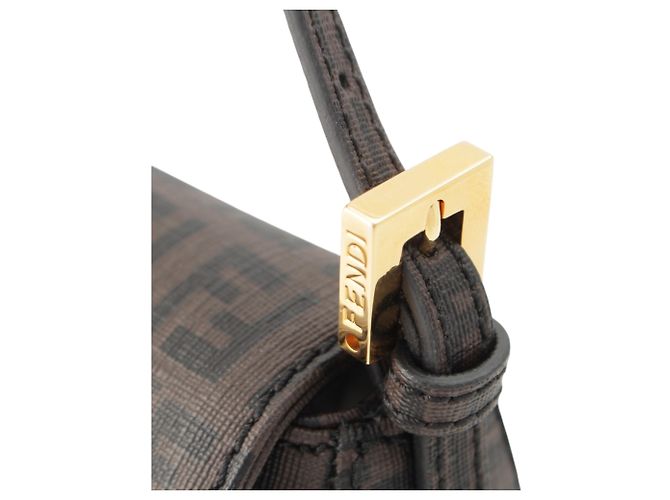 Fendi Brown Mini Zucchino Spalmati Chain Mamma Forever Marrone Marrone scuro - vista 9