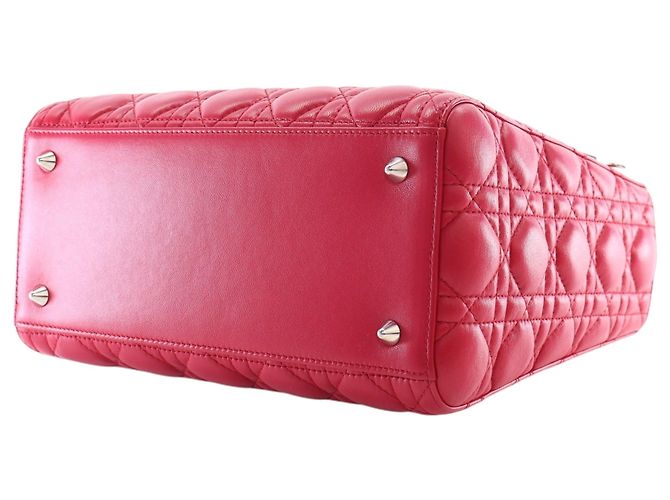 Dior Red Medium Lambskin Cannage Lady Dior Rosso - vista 10
