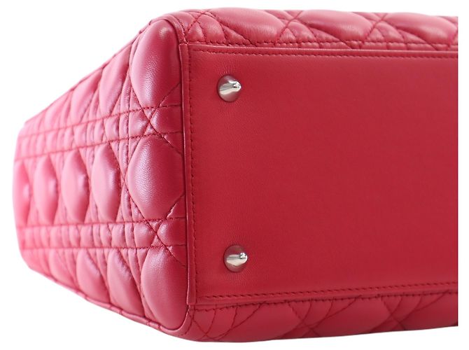 Dior Red Medium Lambskin Cannage Lady Dior Rosso - vista 11