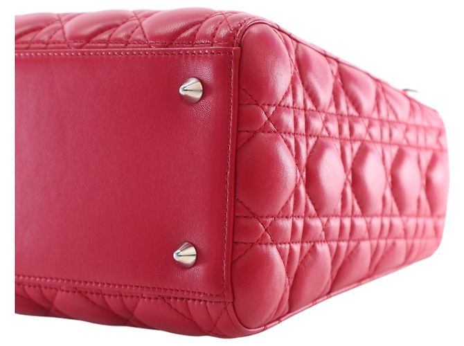Dior Red Medium Lambskin Cannage Lady Dior Rosso - vista 12