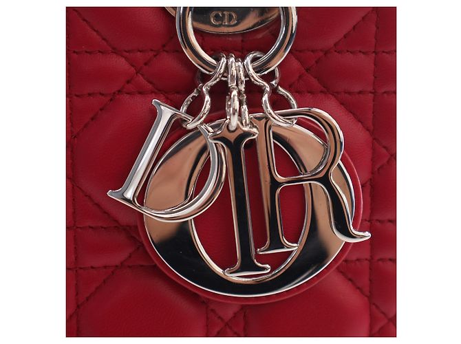 Dior Red Medium Lambskin Cannage Lady Dior Rosso - vista 13
