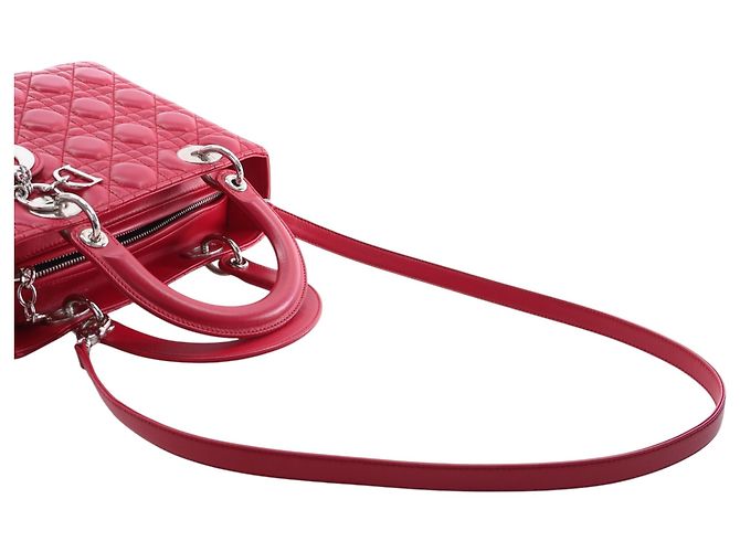 Dior Red Medium Lambskin Cannage Lady Dior Rosso - vista 14