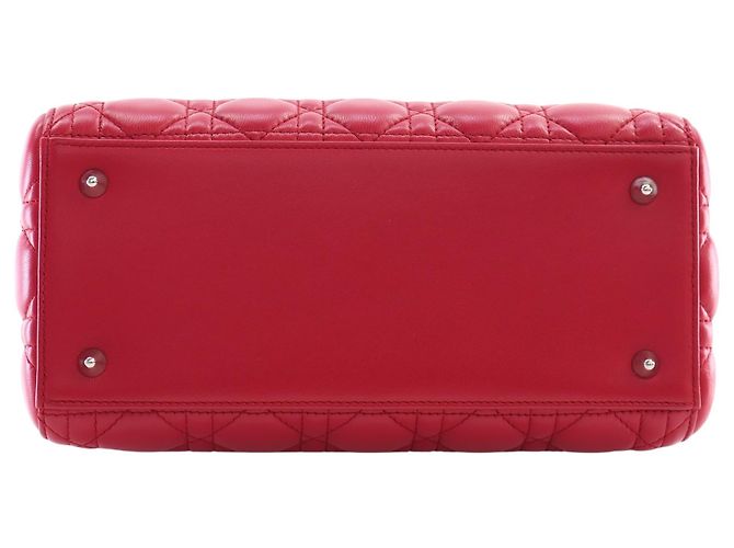 Dior Red Medium Lambskin Cannage Lady Dior Rosso - vista 5