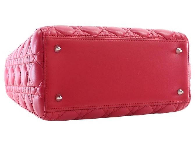 Dior Red Medium Lambskin Cannage Lady Dior Rosso - vista 9