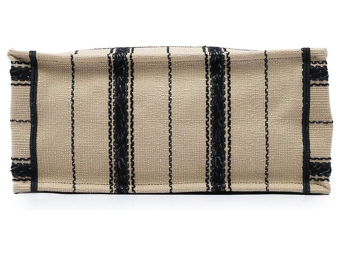 Dior Book Tote Medium aus bestickter Canvas Bayadere Beige - Ansicht 3