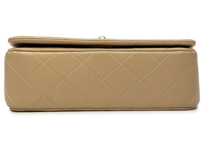 Chanel Beige Mini Rectangular CC Quilted Lambskin Full Single Flap - Ansicht 3