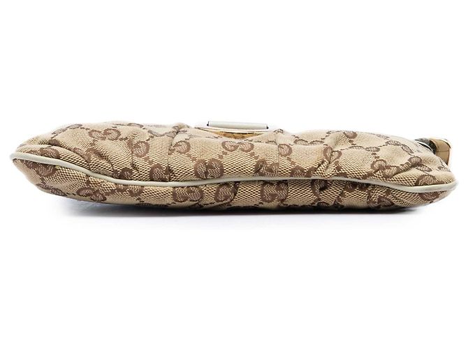 Pouch da polso Gucci Abbey D Ring in canvas GG beige - vista 3