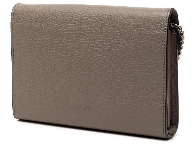Portafoglio Dionysus con catena Gucci in pelle di vitello marrone Taupe - vista 2