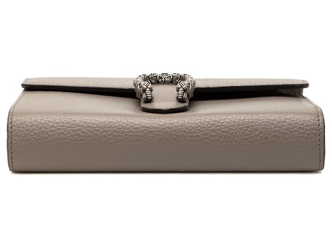 Portafoglio Dionysus con catena Gucci in pelle di vitello marrone Taupe - vista 3