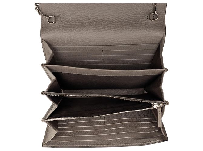 Portafoglio Dionysus con catena Gucci in pelle di vitello marrone Taupe - vista 4