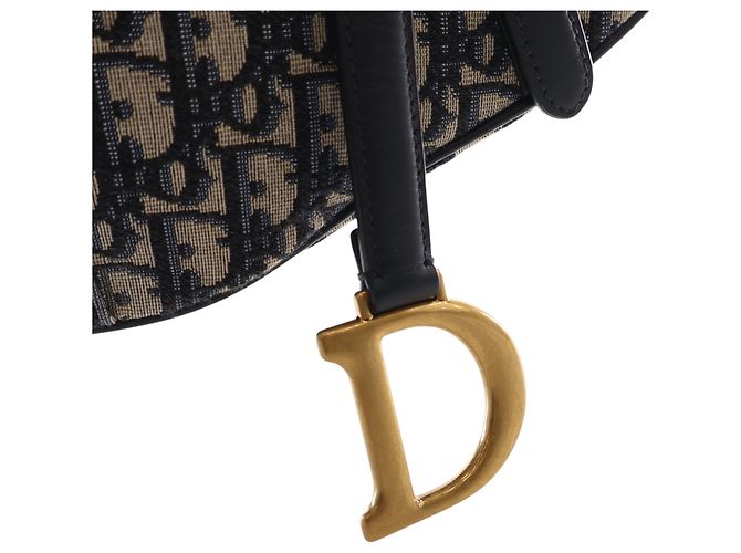 Borsa Saddle Dior in tela Oblique blu - vista 11