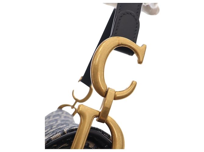 Borsa Saddle Dior in tela Oblique blu - vista 12