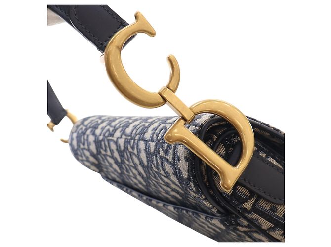 Borsa Saddle Dior in tela Oblique blu - vista 13